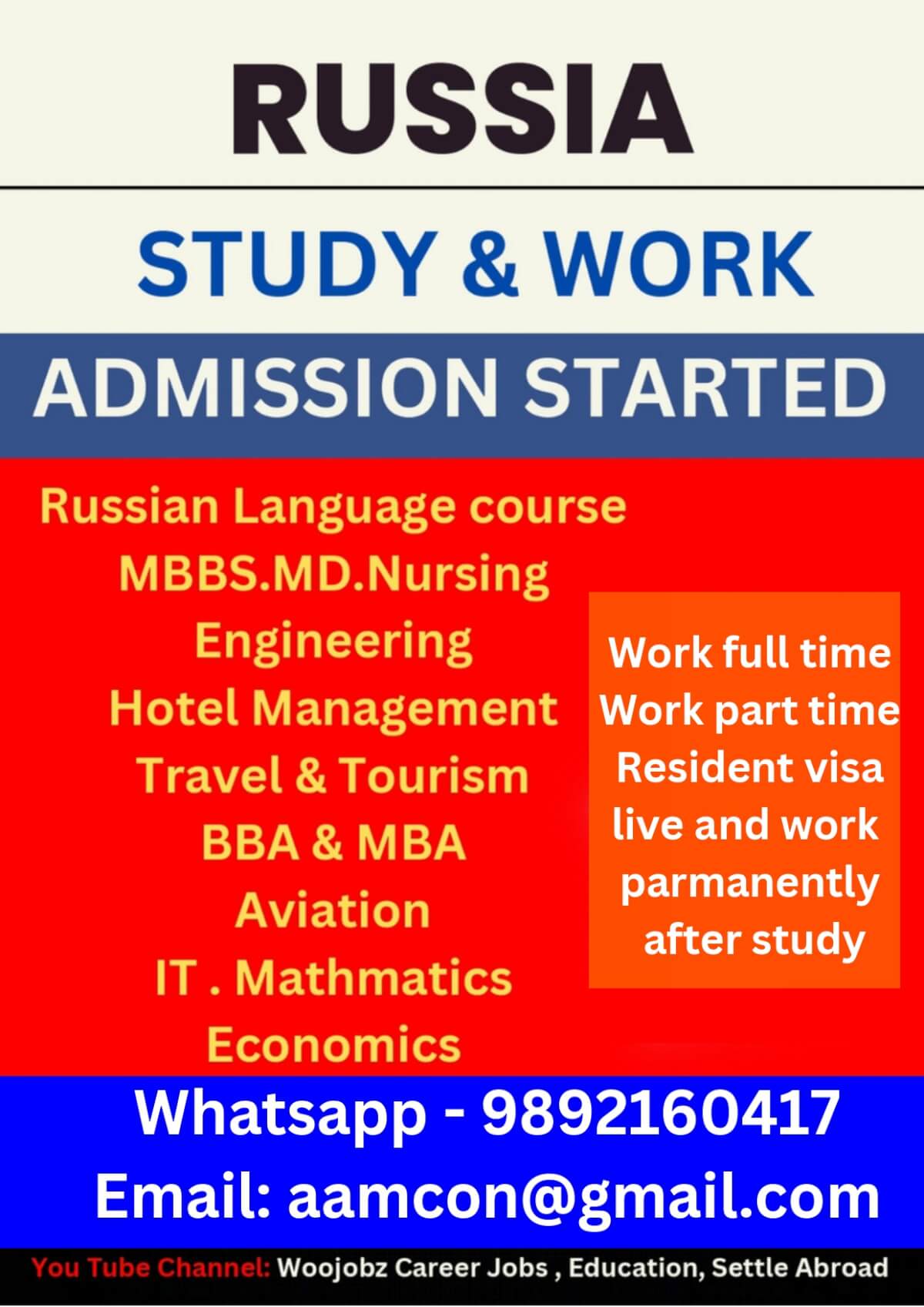 Work , Study and Settle in Russia