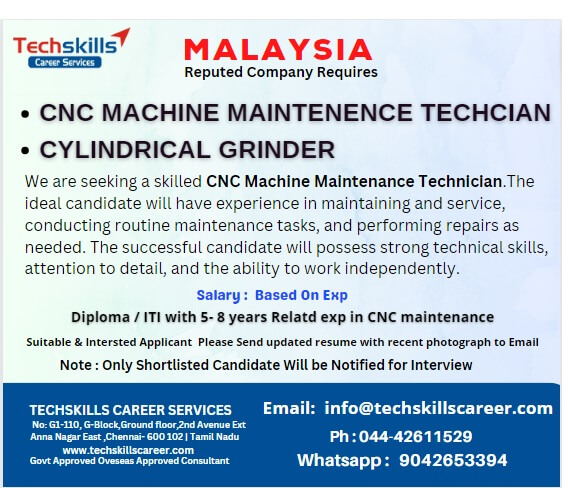 MALAYSIA- CNC MACHINE MAINTENANCE TECHNICIAN