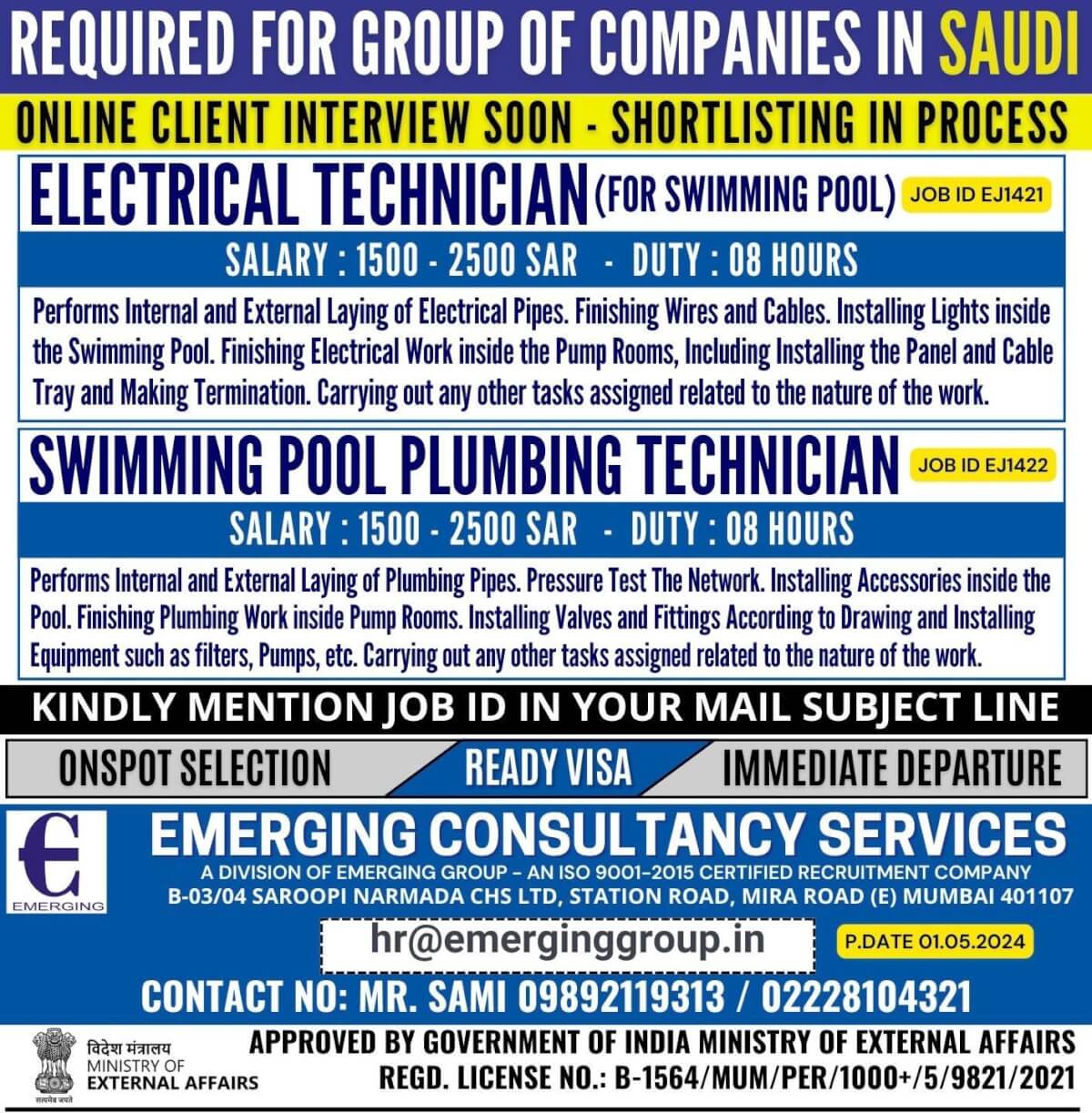 REQUIRED FOR GROUP OF COMPANIES IN SAUDI ARABIA