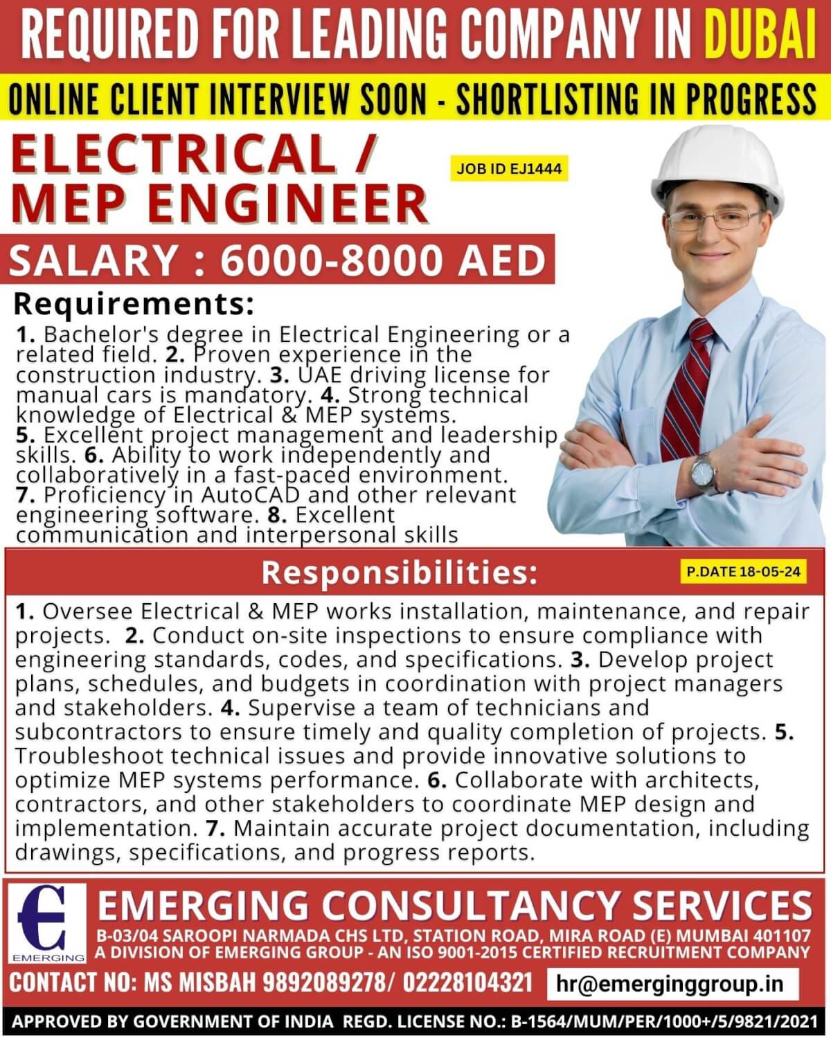 REQUIRED FOR LEADING COMPANY IN DUBAI - SHORTLISTING IN PROGRESS