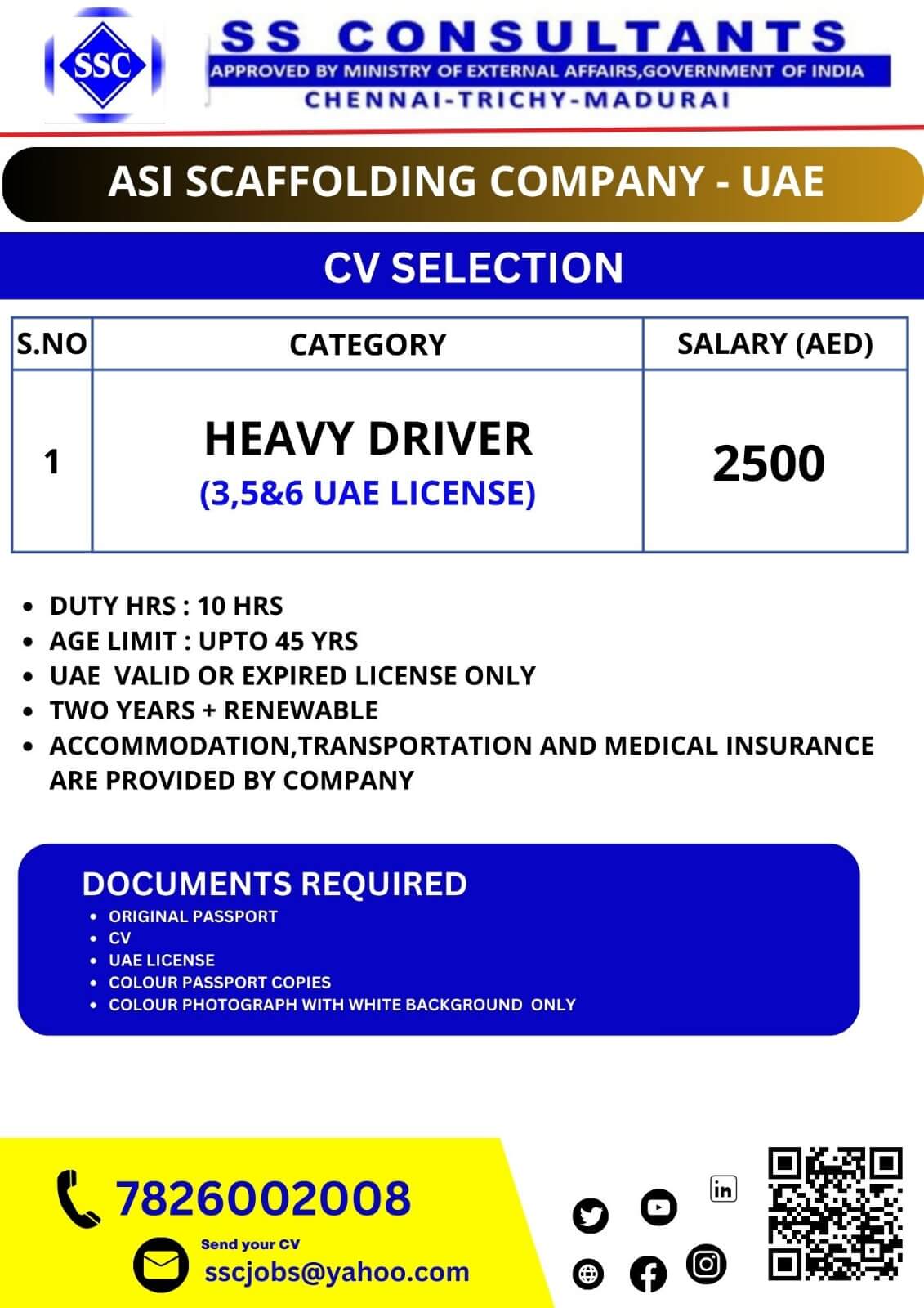 HEAVY DRIVER | ASI SCAFFOLDING company - UAE