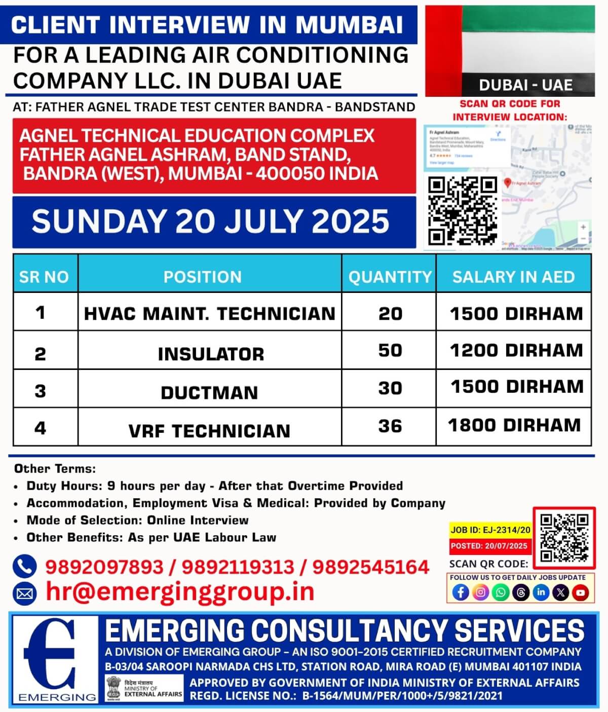 URGENT HIRING FOR DUBAI (UAE) – WALK-IN INTERVIEW IN MUMBAI URGENT HIRING FOR DUBAI (UAE) – WALK-IN INTERVIEW IN MUMBAI