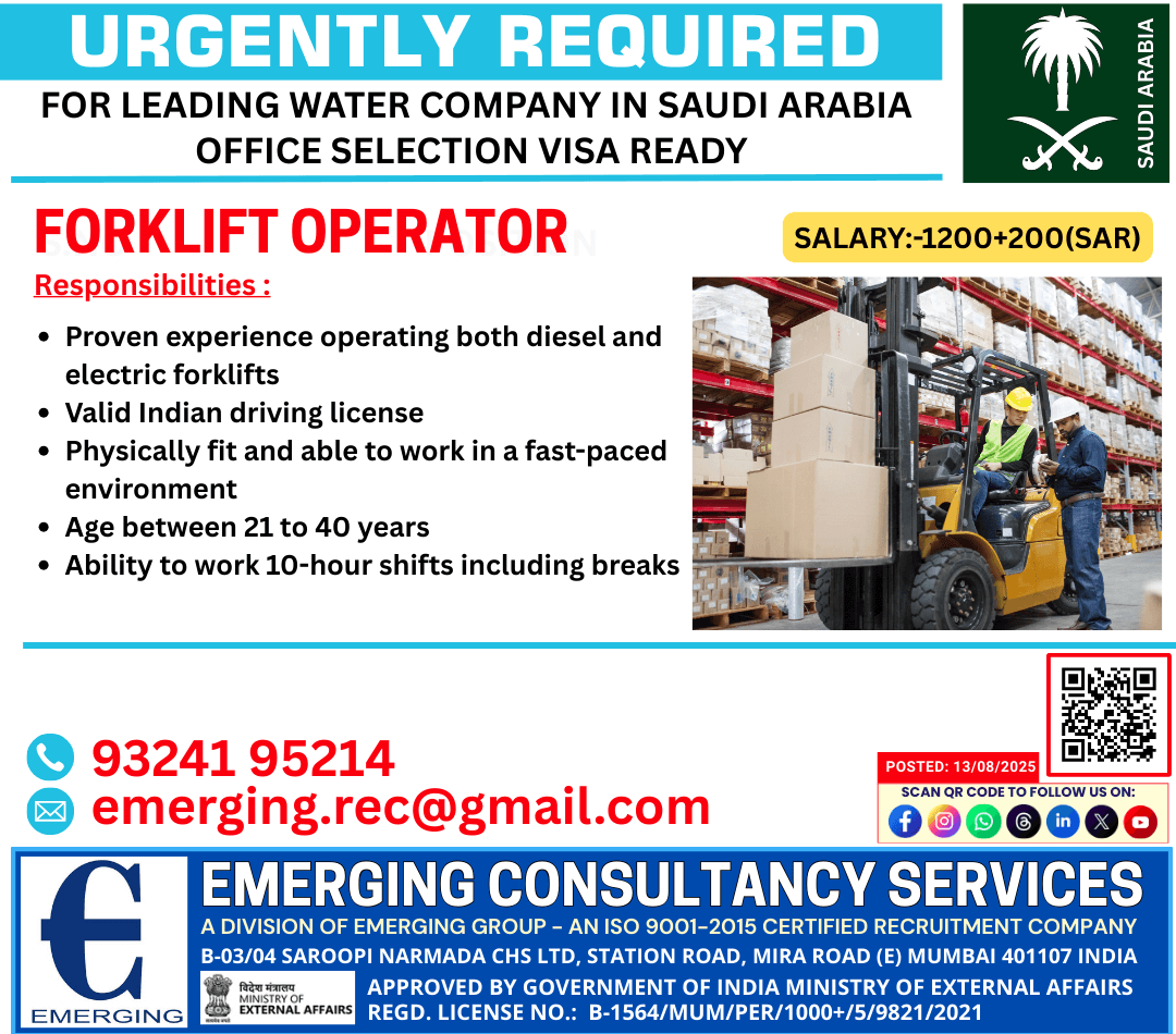 Forklift Operator (Diesel & Electric)