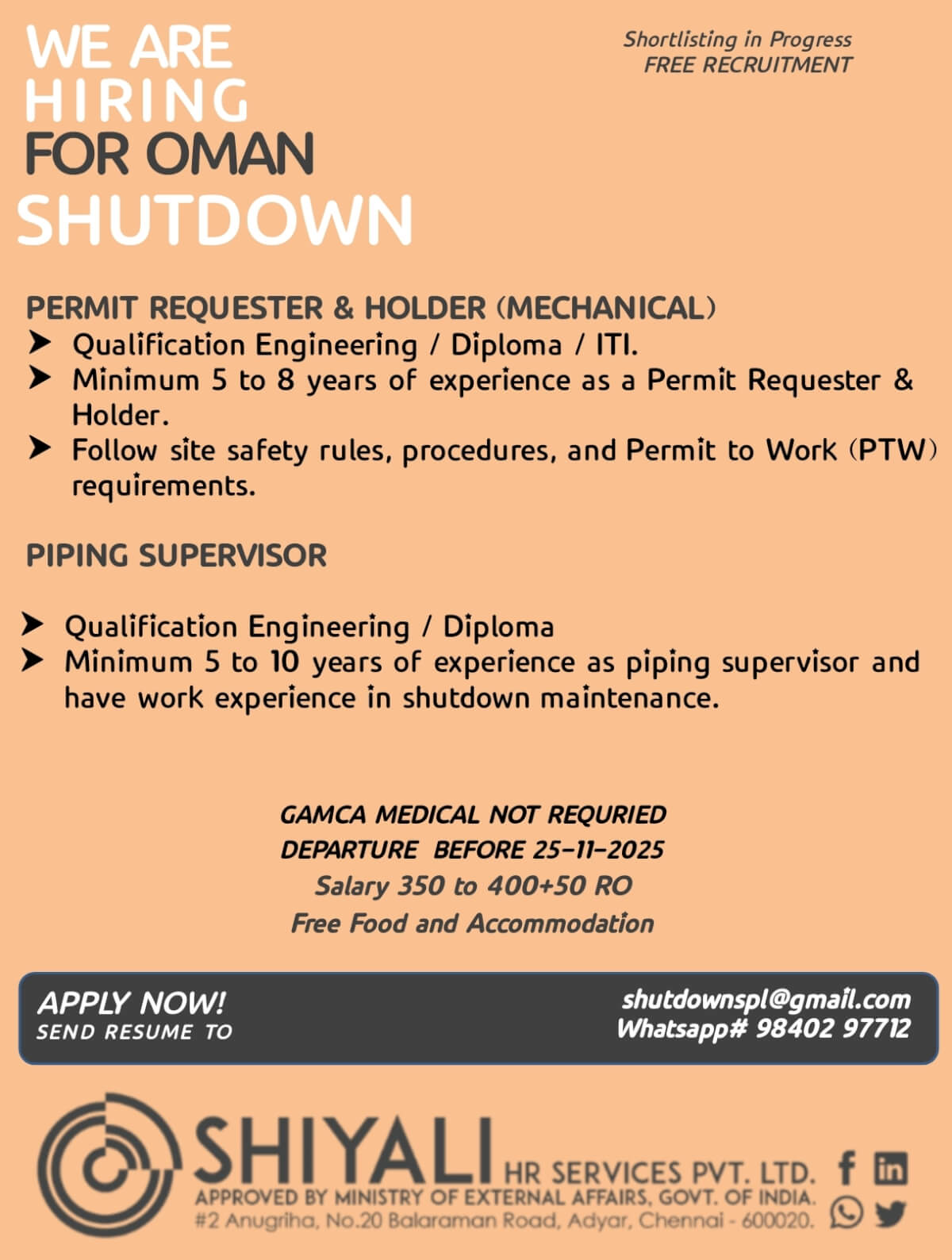 PERMIT REQUESTER & HOLDER (MECHANICAL) PERMIT REQUESTER & HOLDER (MECHANICAL)