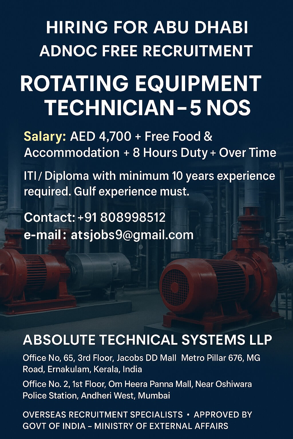 ADNOC FREE RECRUITMENT - ROTATING EQUIPMENT TECHNICIAN ADNOC FREE RECRUITMENT - ROTATING EQUIPMENT TECHNICIAN