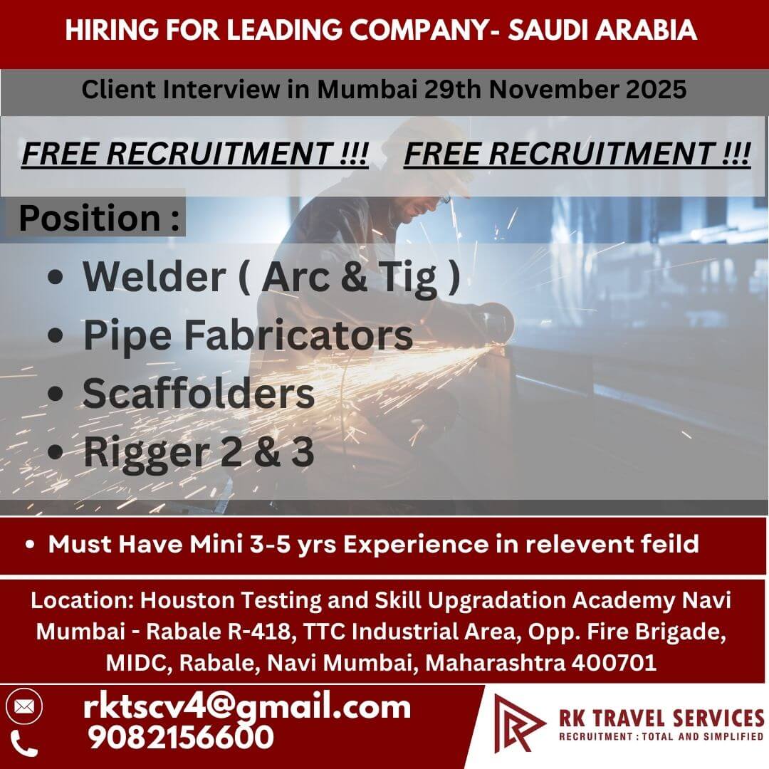 HIRING FOR LEADING COMPANY - SAUDI ARABIA HIRING FOR LEADING COMPANY - SAUDI ARABIA