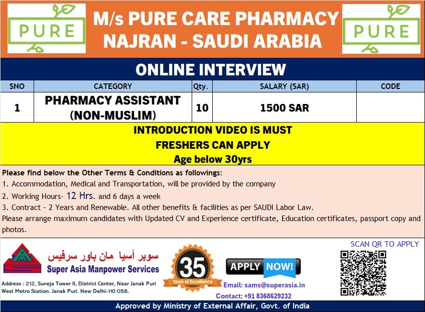 urgent hiring for SAUDI ARABIA urgent hiring for SAUDI ARABIA