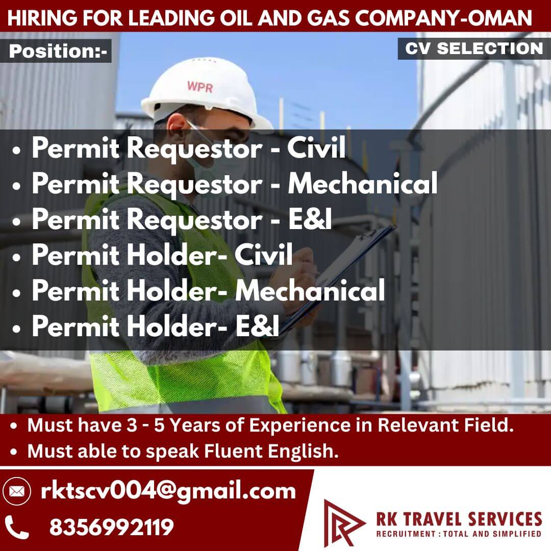 HIRING FOR LEADING OIL AND GAS COMPANY-OMAN