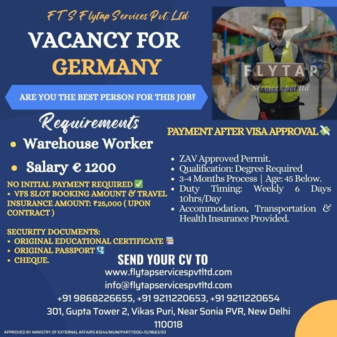GERMANY – URGENT HIRING FOR WAREHOUSE WORKERS | ZAV APPROVED PERMIT GERMANY – URGENT HIRING FOR WAREHOUSE WORKERS | ZAV APPROVED PERMIT