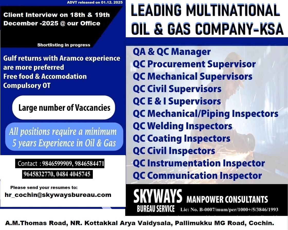 QC Inspectors & Supervisors QC Inspectors & Supervisors