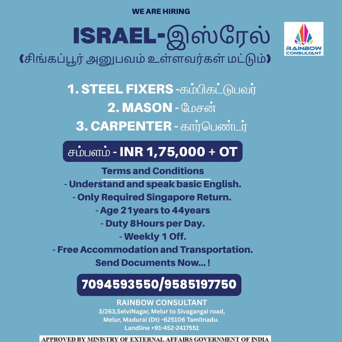 HIRING FOR ISRAEL HIRING FOR ISRAEL