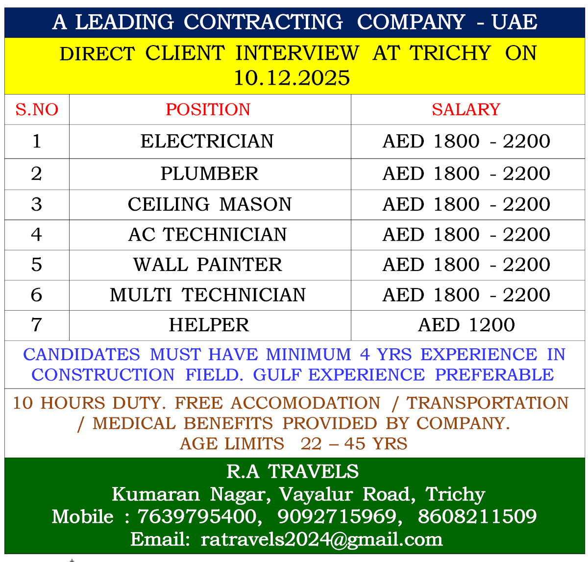 A LEADING CONTRACTING COMPANY - UAE