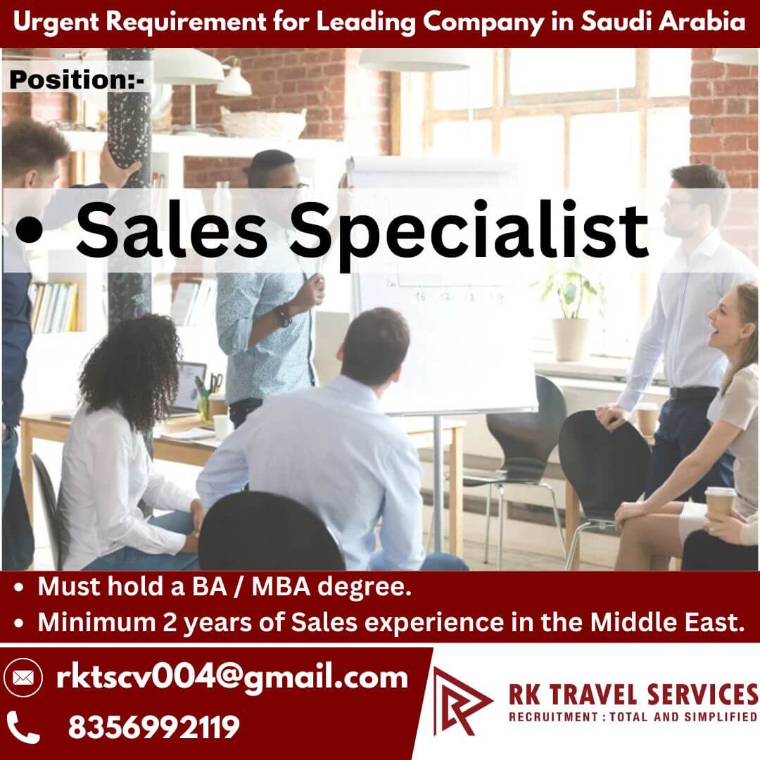 Urgent requirement for leading company in saudi arabia Urgent requirement for leading company in saudi arabia