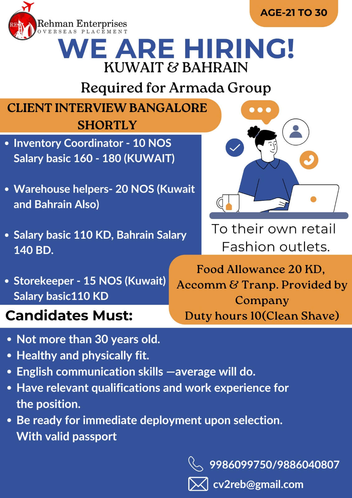 REQUIRED FOR ARMADA GROUP IN KUWAIT & BAHRAIN