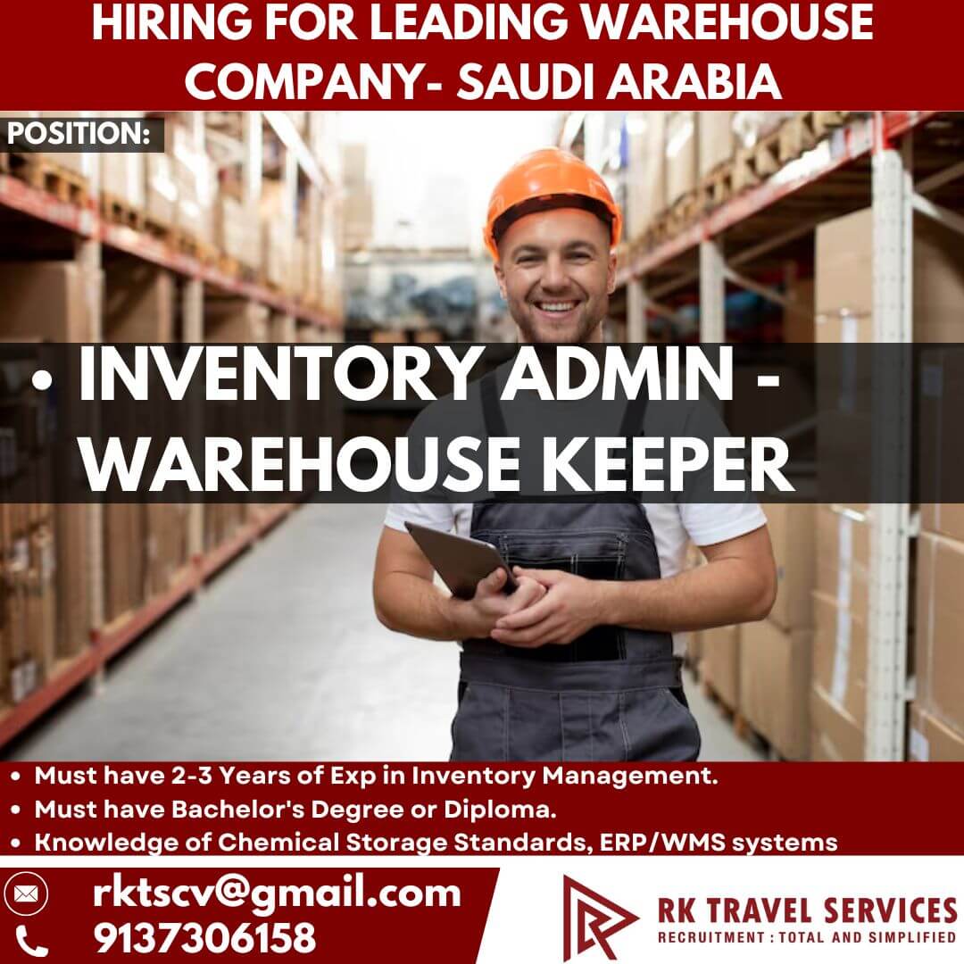 HIRING FOR LEADING Warehouse Company- SAUDI ARABIA HIRING FOR LEADING Warehouse Company- SAUDI ARABIA