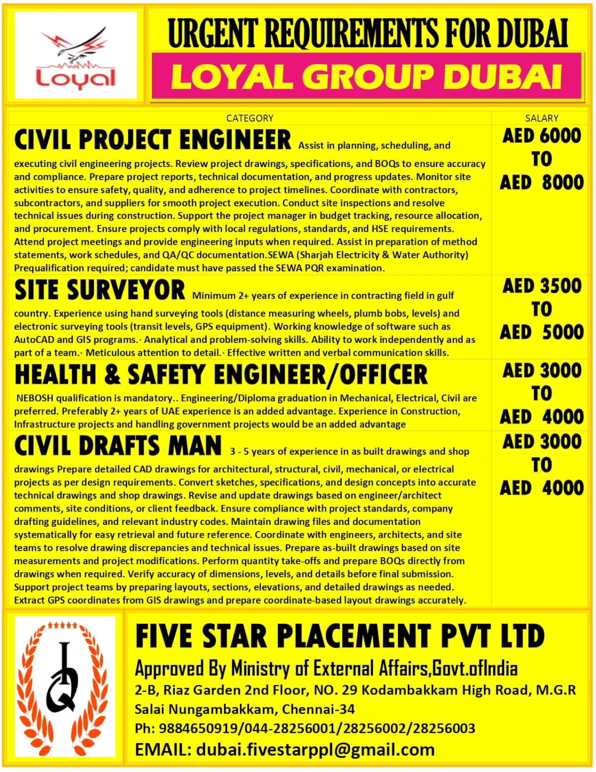 URGENT REQUIREMENT FOR DUBAI