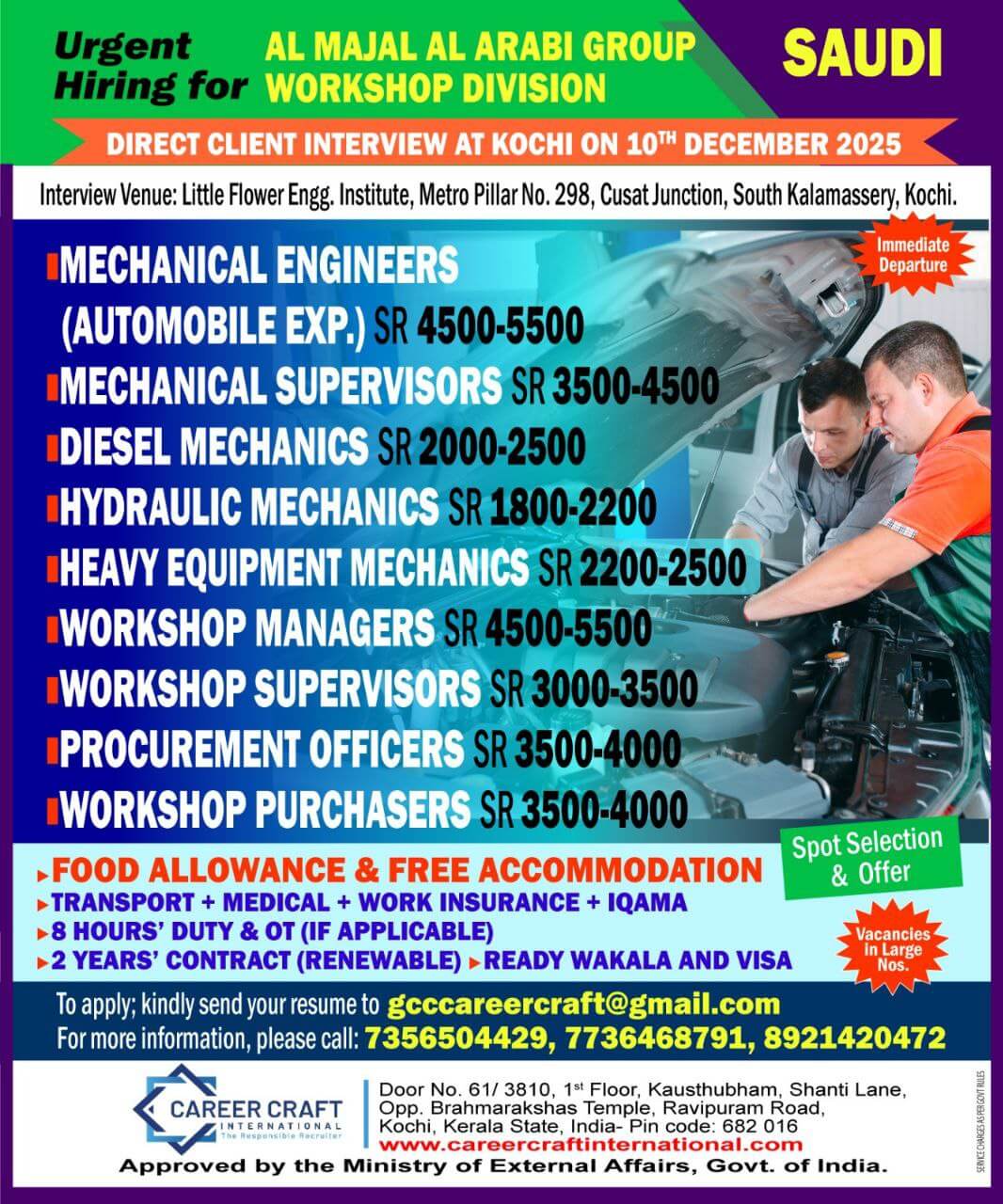 Client Interview at Kochi on 10th December, 2025 for Al Majal Al Arabi Group, Saudi Arabia -