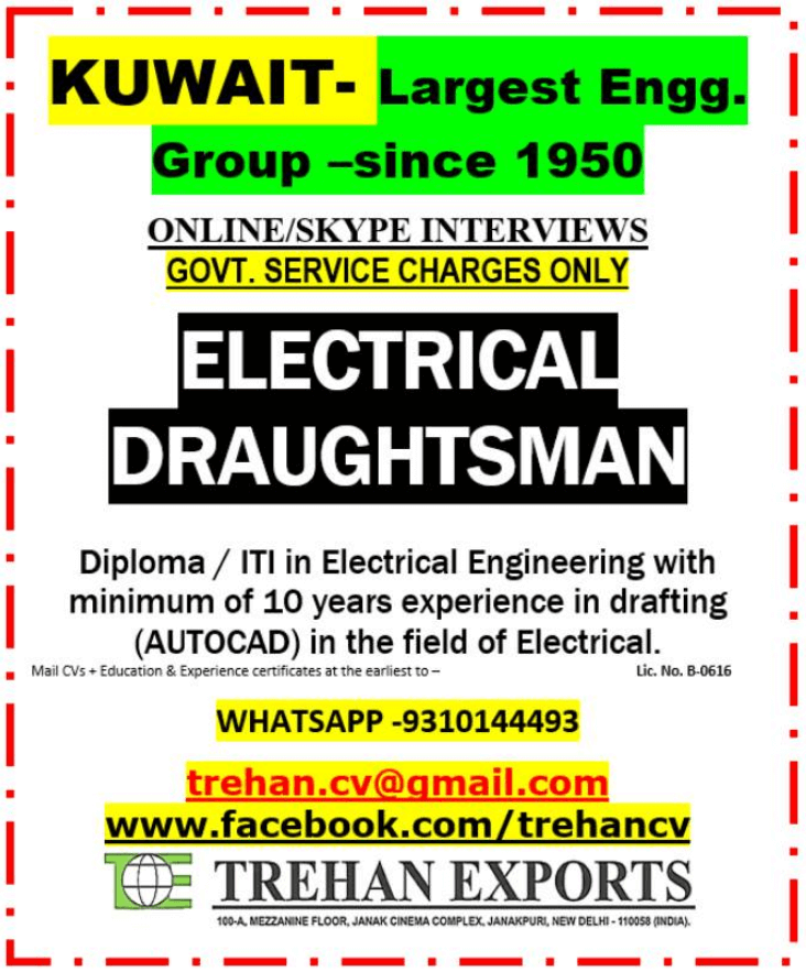 ELECTRICAL DRAUGHTSMAN ELECTRICAL DRAUGHTSMAN