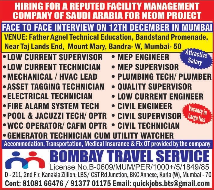 CLIENT INTERIVEW IN MUMBAI 12-12-25 @ FATHER AGNEL BANDRA W