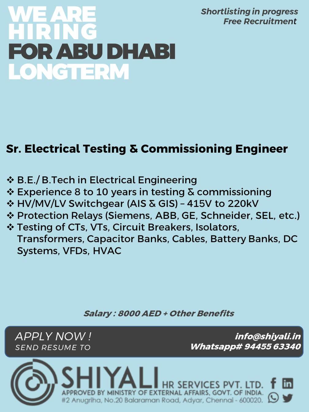 Electrical Testing & Commissioning Engineer Electrical Testing & Commissioning Engineer