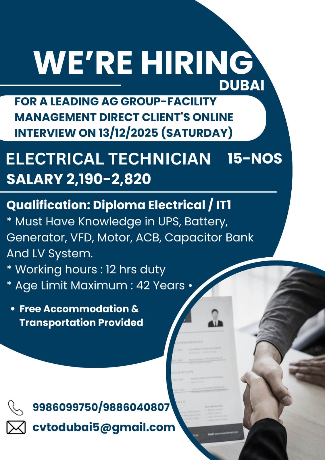 HIRING FOR A LEADING FACILITY MANAGEMENT COMPANY AG GROUP-DUBAI HIRING FOR A LEADING FACILITY MANAGEMENT COMPANY AG GROUP-DUBAI