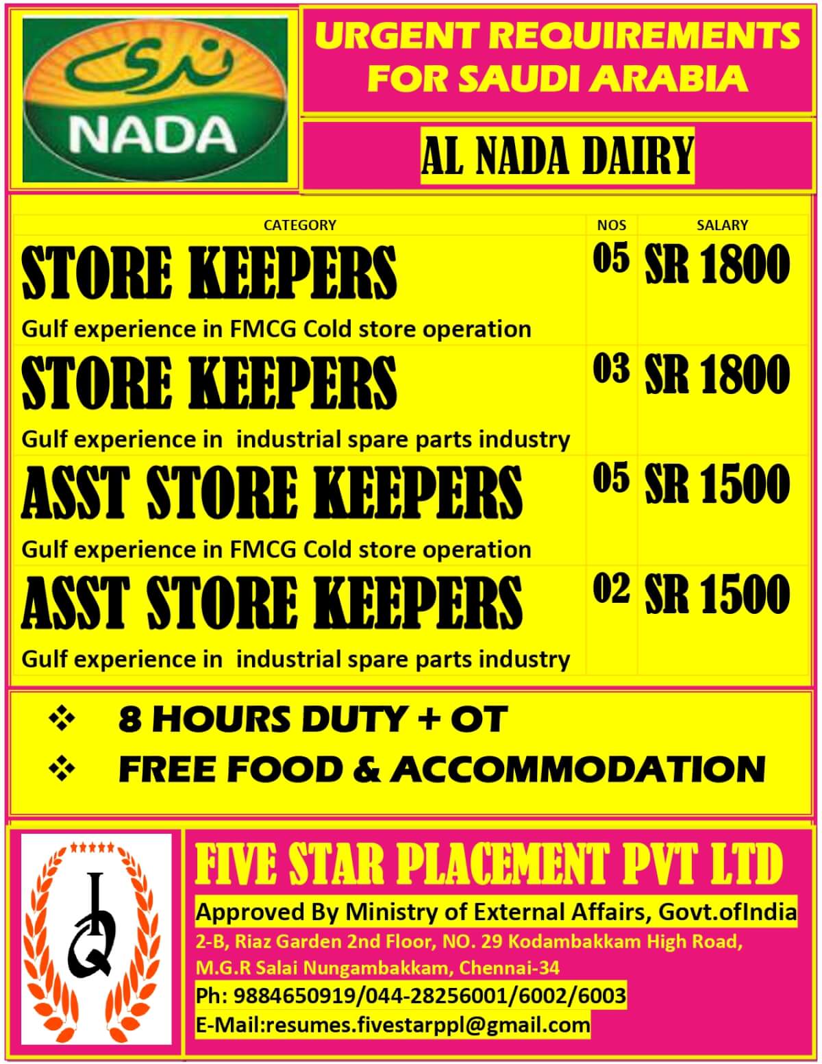 URGENT REQUIREMENT FOR SAUDI ARABIA URGENT REQUIREMENT FOR SAUDI ARABIA