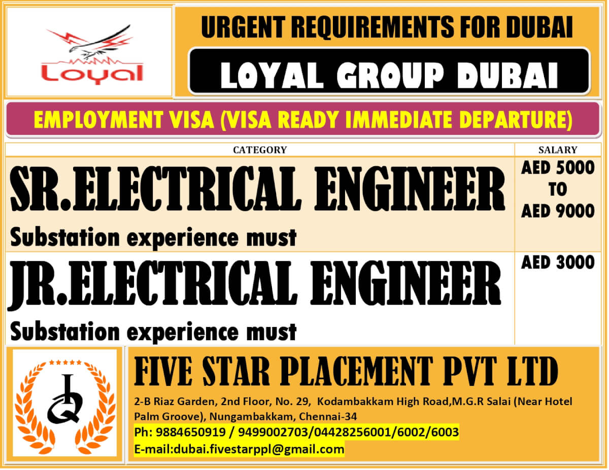 URGENT REQUIREMENT FOR DUBAI URGENT REQUIREMENT FOR DUBAI