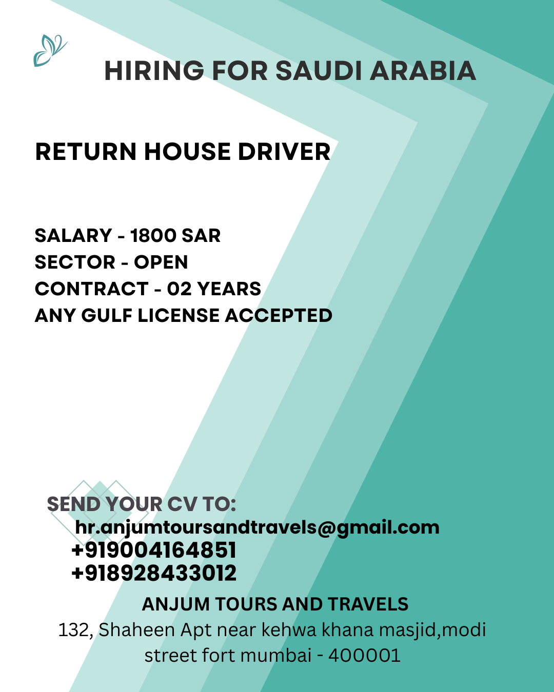 HIRING FOR SAUDI ARABIA