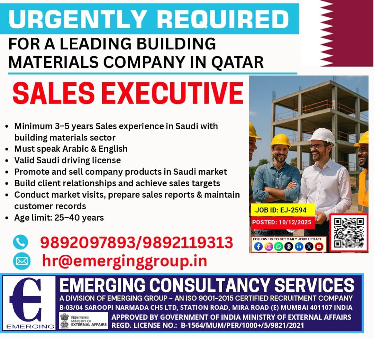 FOR A LEADING BUILDING MATERIALS COMPANY IN QATAR