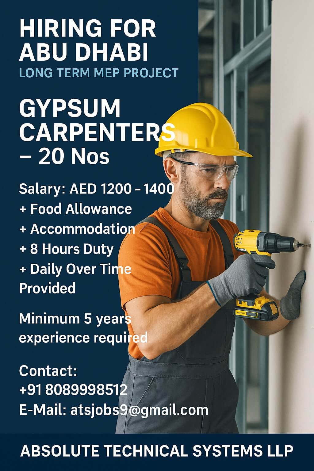 Gypsum Carpenter for Abu Dhabi Gypsum Carpenter for Abu Dhabi