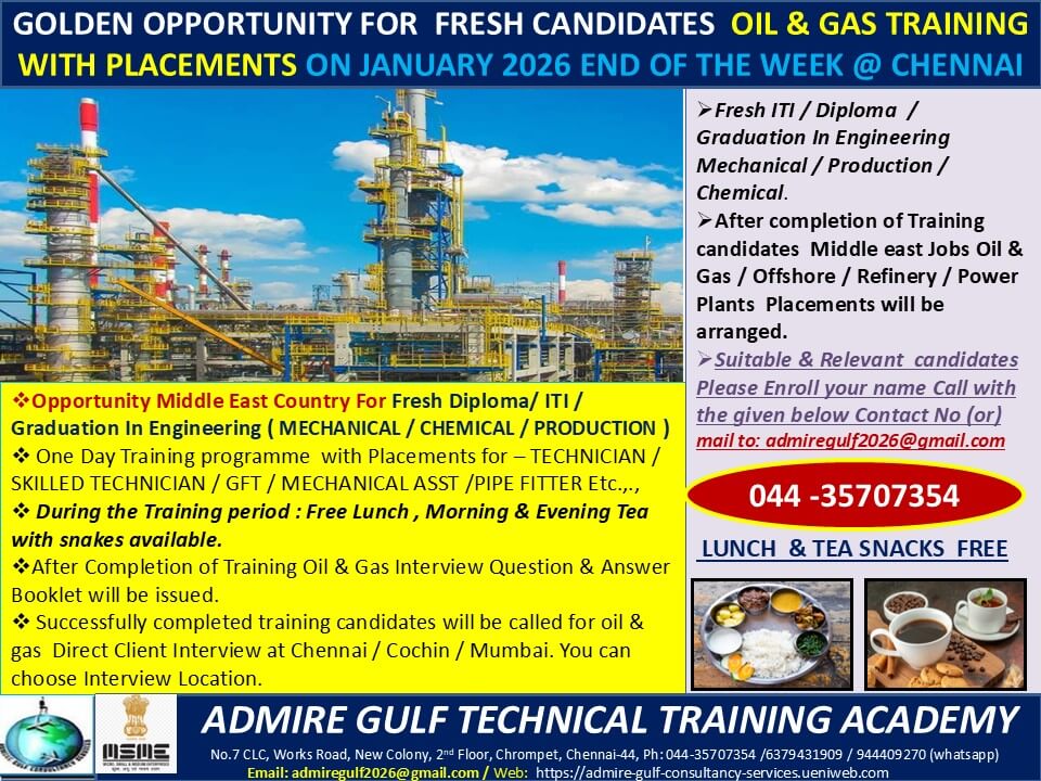 A LEADING OIL & GAS TRAINING ON JANUARY LAST WEEK 2026 @ CHENNAI A LEADING OIL & GAS TRAINING ON JANUARY LAST WEEK 2026 @ CHENNAI