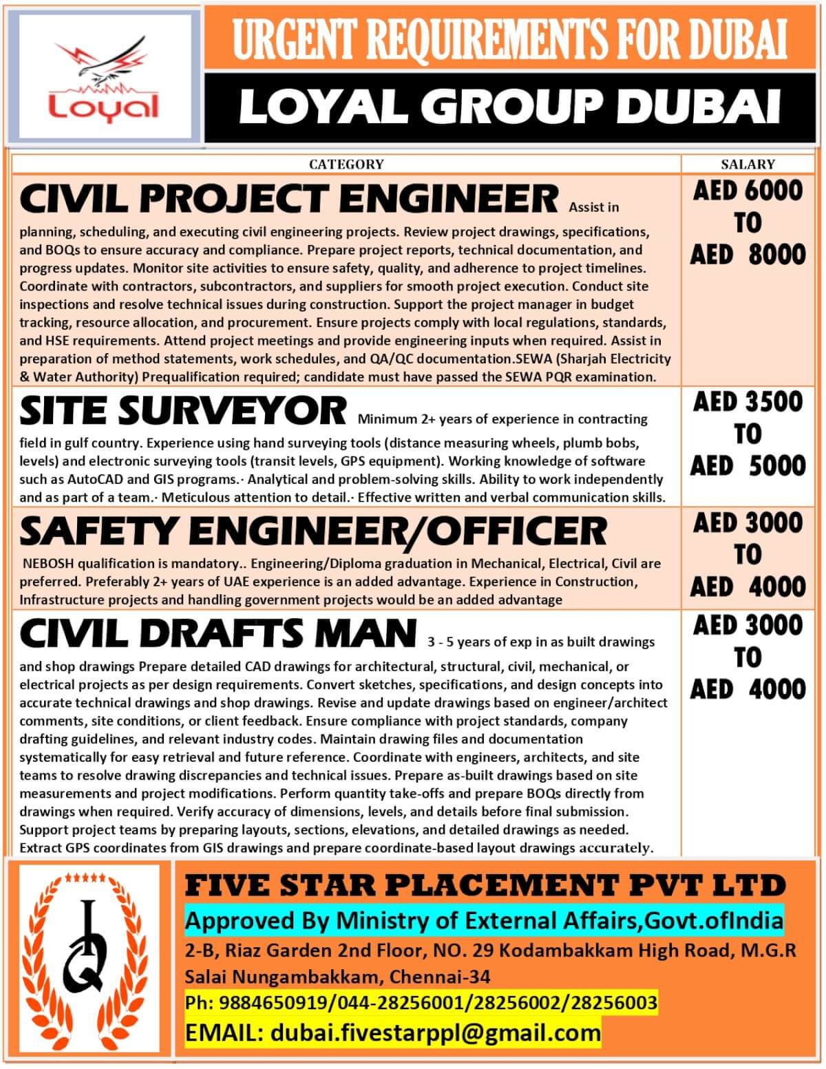 URGENT REQUIREMENT FOR DUBAI URGENT REQUIREMENT FOR DUBAI