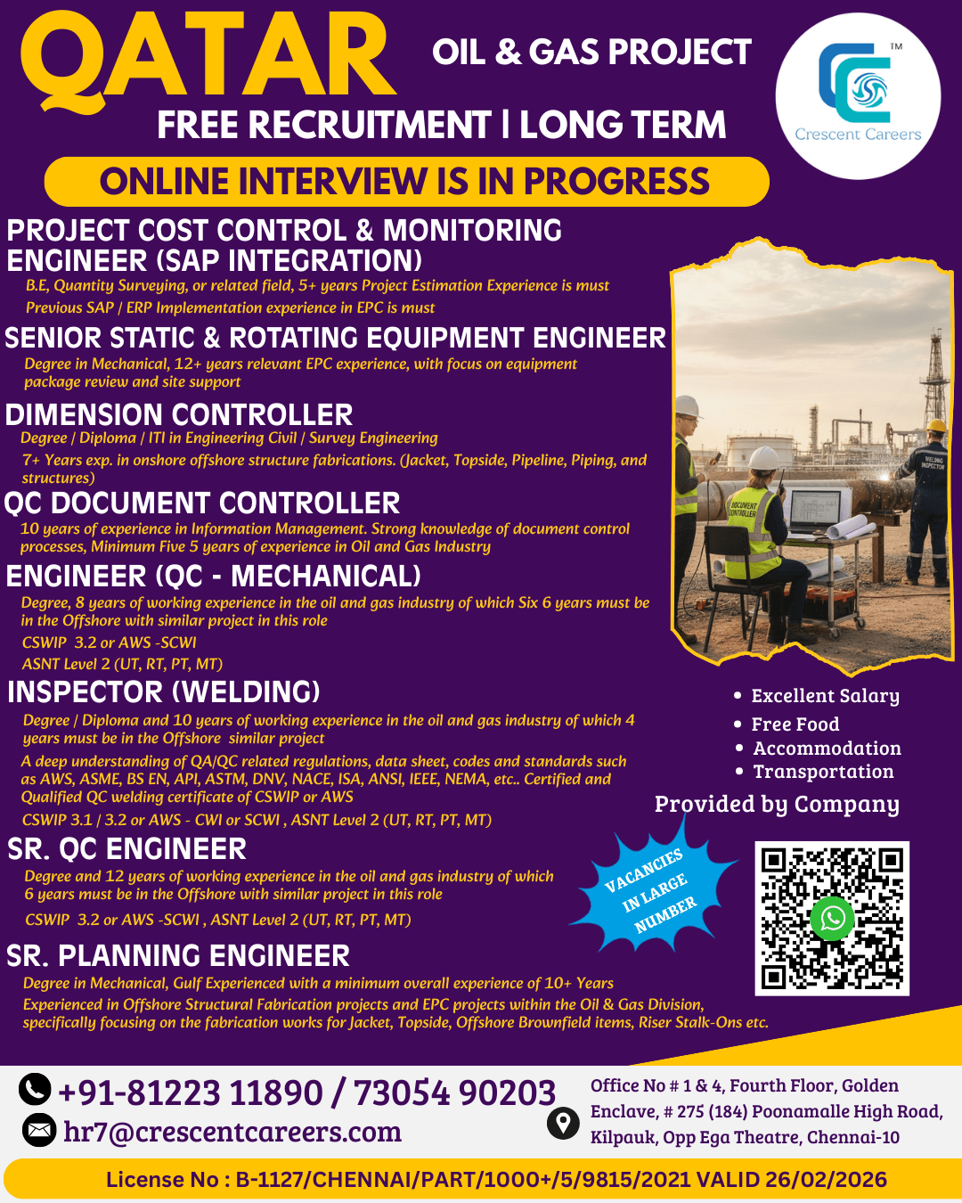 FREE RECRUITMENT FOR QATAR COUNTRY