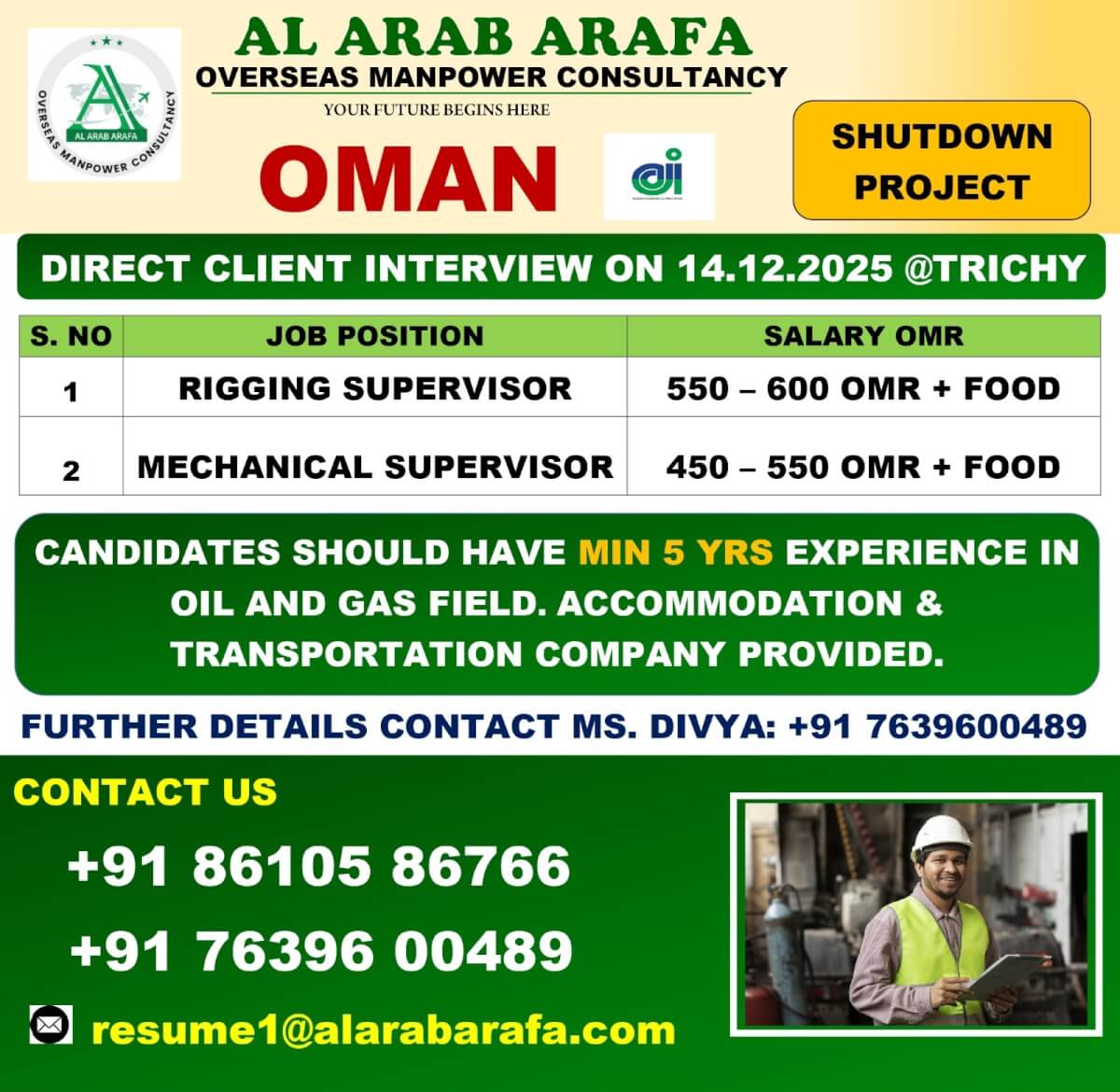 DIRECT CLIENT INTERVIEW ON 14.12.2025 @TRICHY