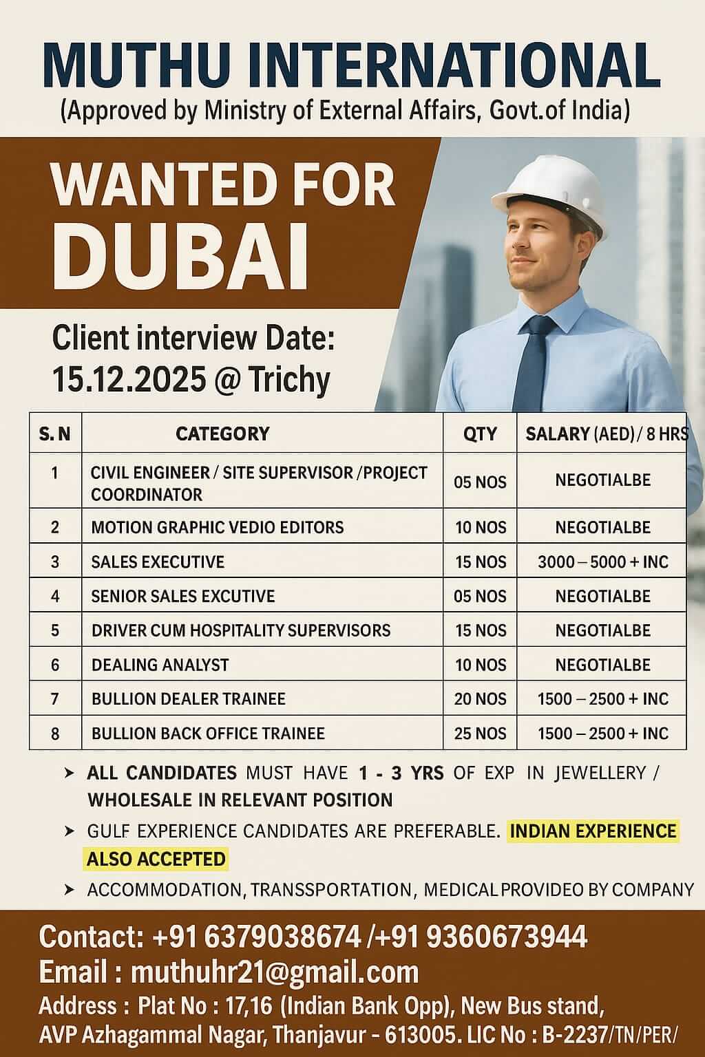 WANTED FOR DUBAI WANTED FOR DUBAI