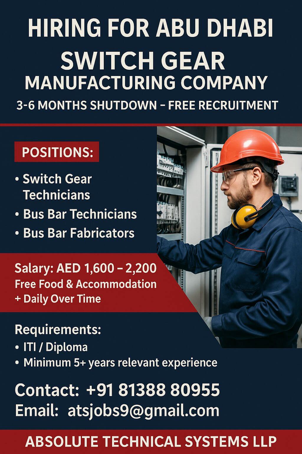 Swtch Gear Technicians, Busbar Technicians