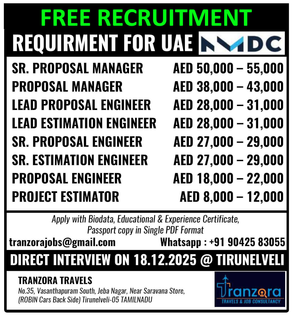 RECRUITMENT FOR UAE