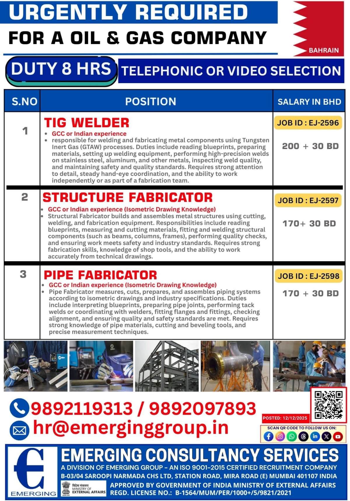 URGENTLY REQUIRED  FOR A LEADING COMPANY IN BAHRAIN