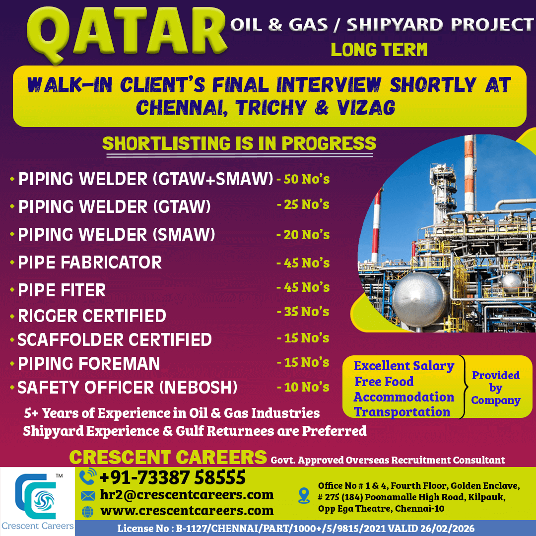 CLIENT'S FINAL INTERVIEW SHORTLY AT CHENNAI, TRICHY, VIZAG