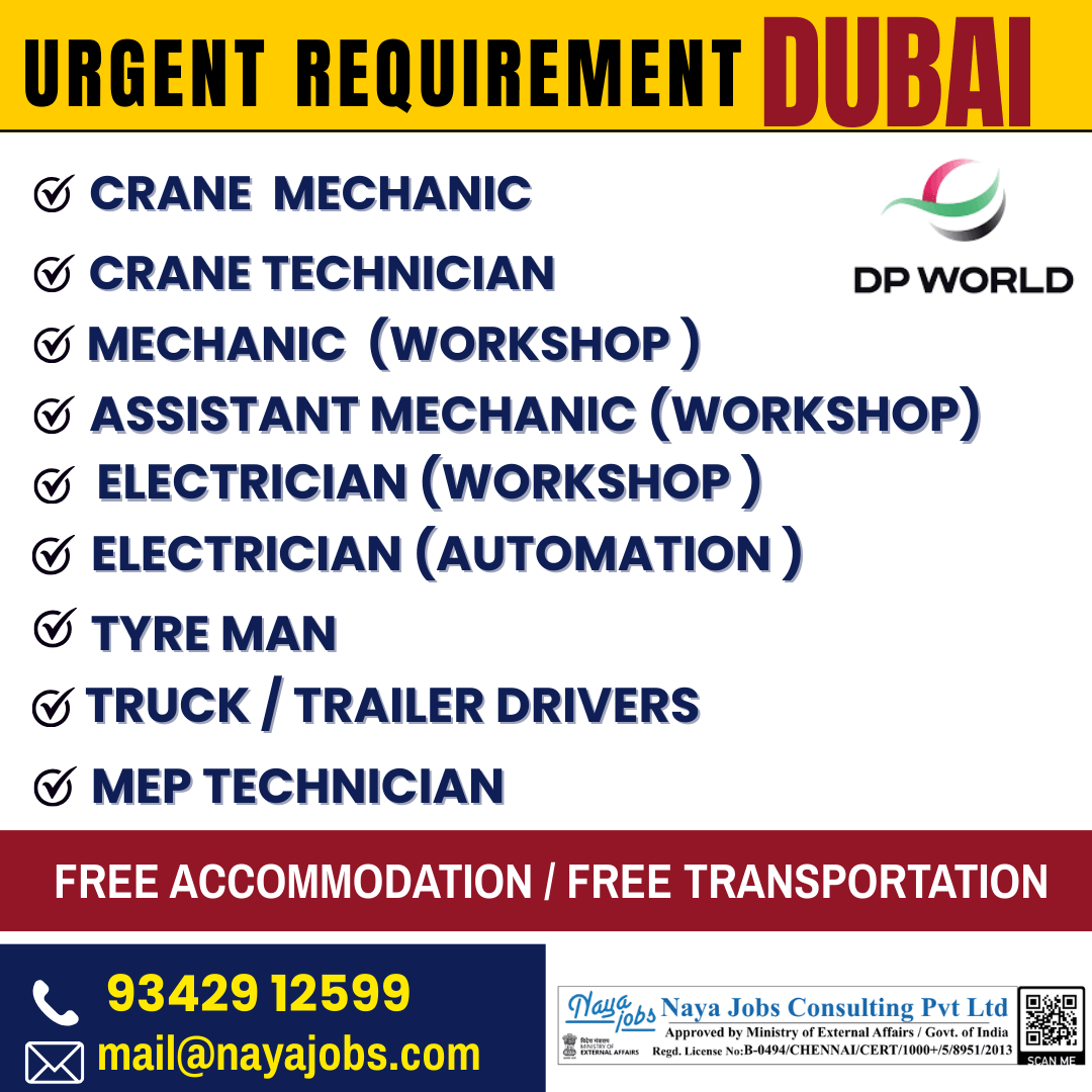 Urgent Recruitment for Dubai Urgent Recruitment for Dubai