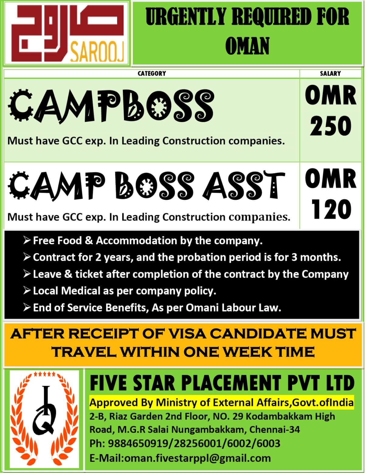 URGENT REQUIREMENT FOR OMAN URGENT REQUIREMENT FOR OMAN