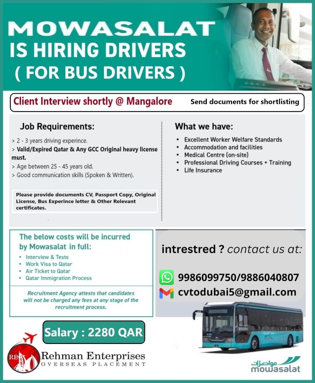 HIRING FOR MOWASALAT IN DUBAI-BUS DRIVERS HIRING FOR MOWASALAT IN DUBAI-BUS DRIVERS