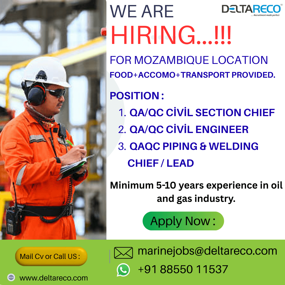 Hiring Qa Qc Multiple Position for Mozambique Hiring Qa Qc Multiple Position for Mozambique