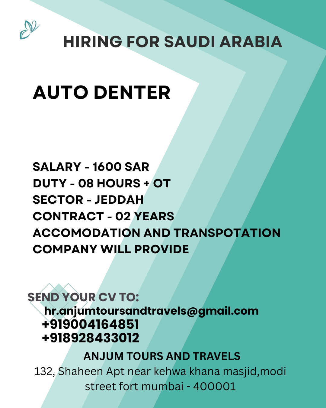 HIRING FOR SAUDI ARABIA