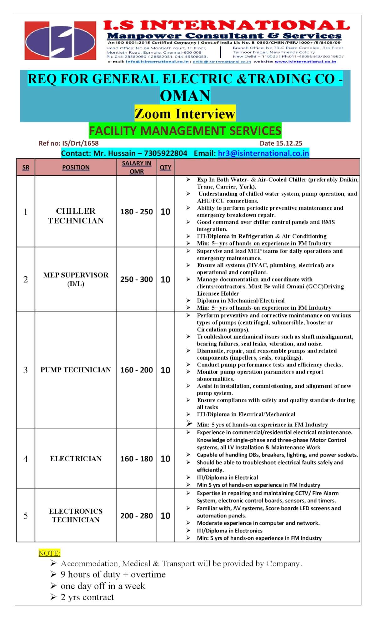 Hiring for Oman Hiring for Oman
