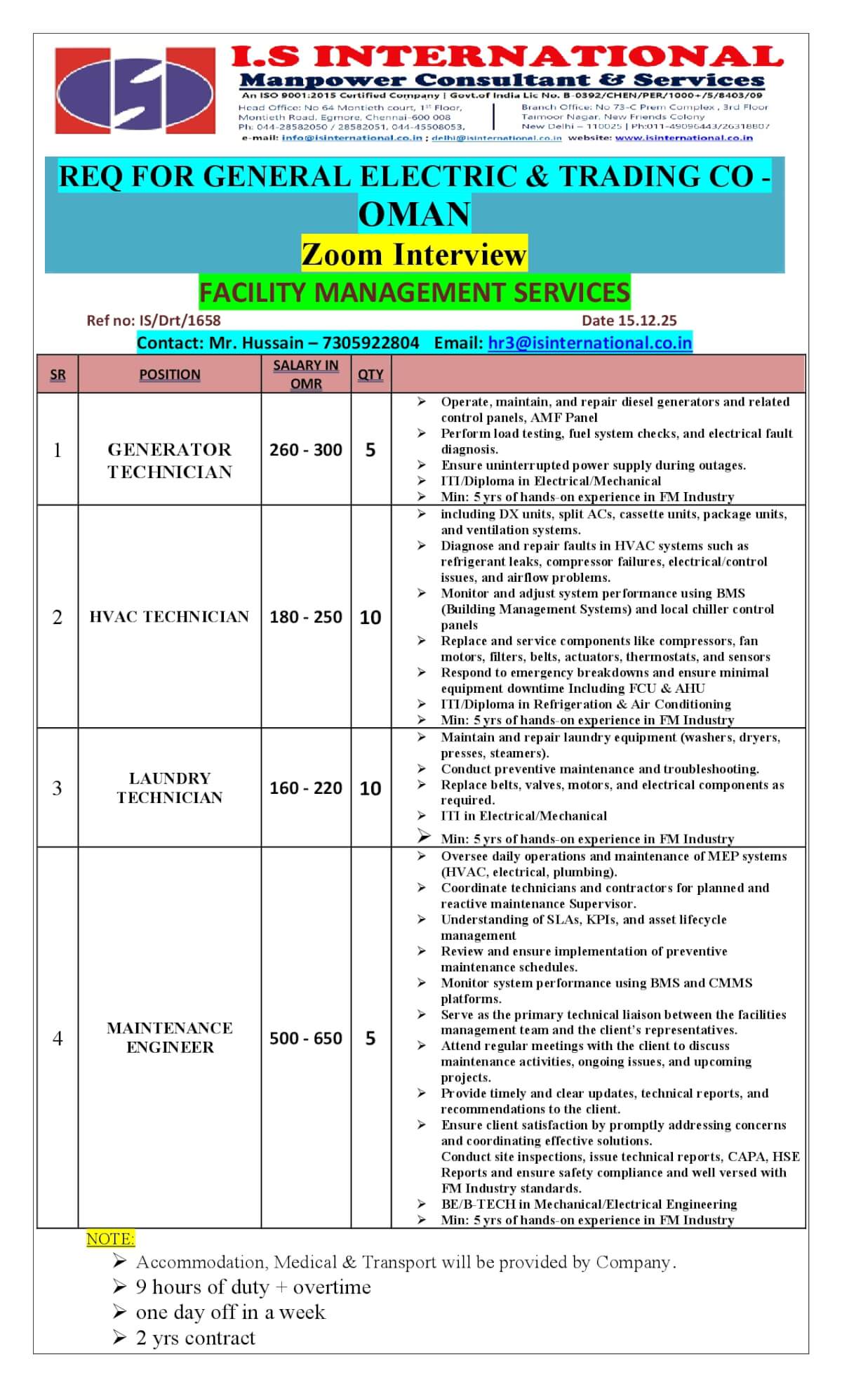 Hiring for Oman Hiring for Oman