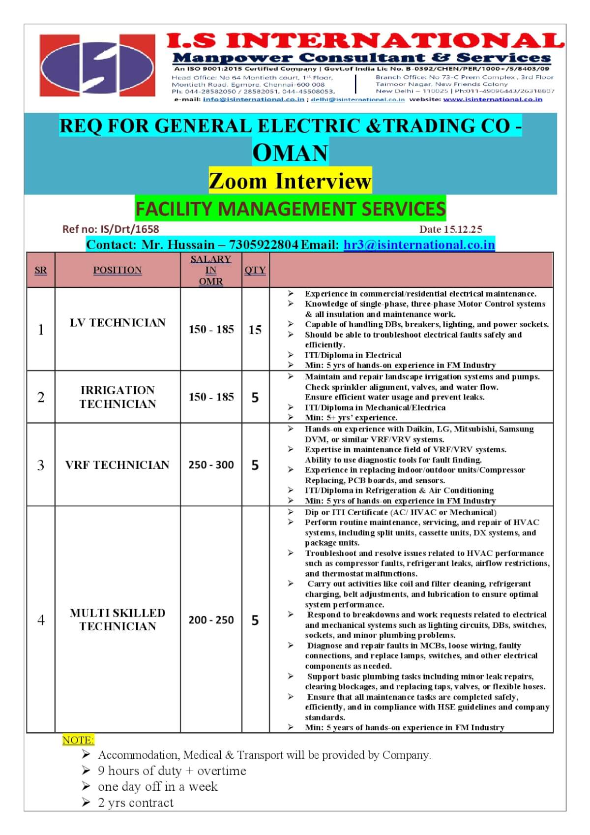 Hiring for Oman Hiring for Oman