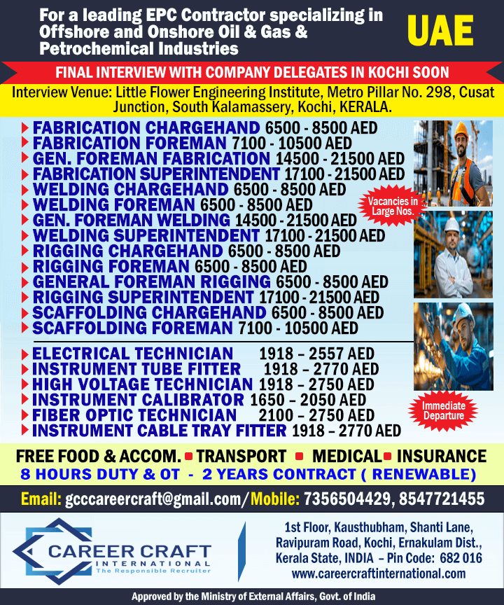 NMDC, ABU DHABI CONDUCTA A DIRECT CLIENT INTERVIEW AT KOCHI ON 19TH DECEMBER, 2025 -