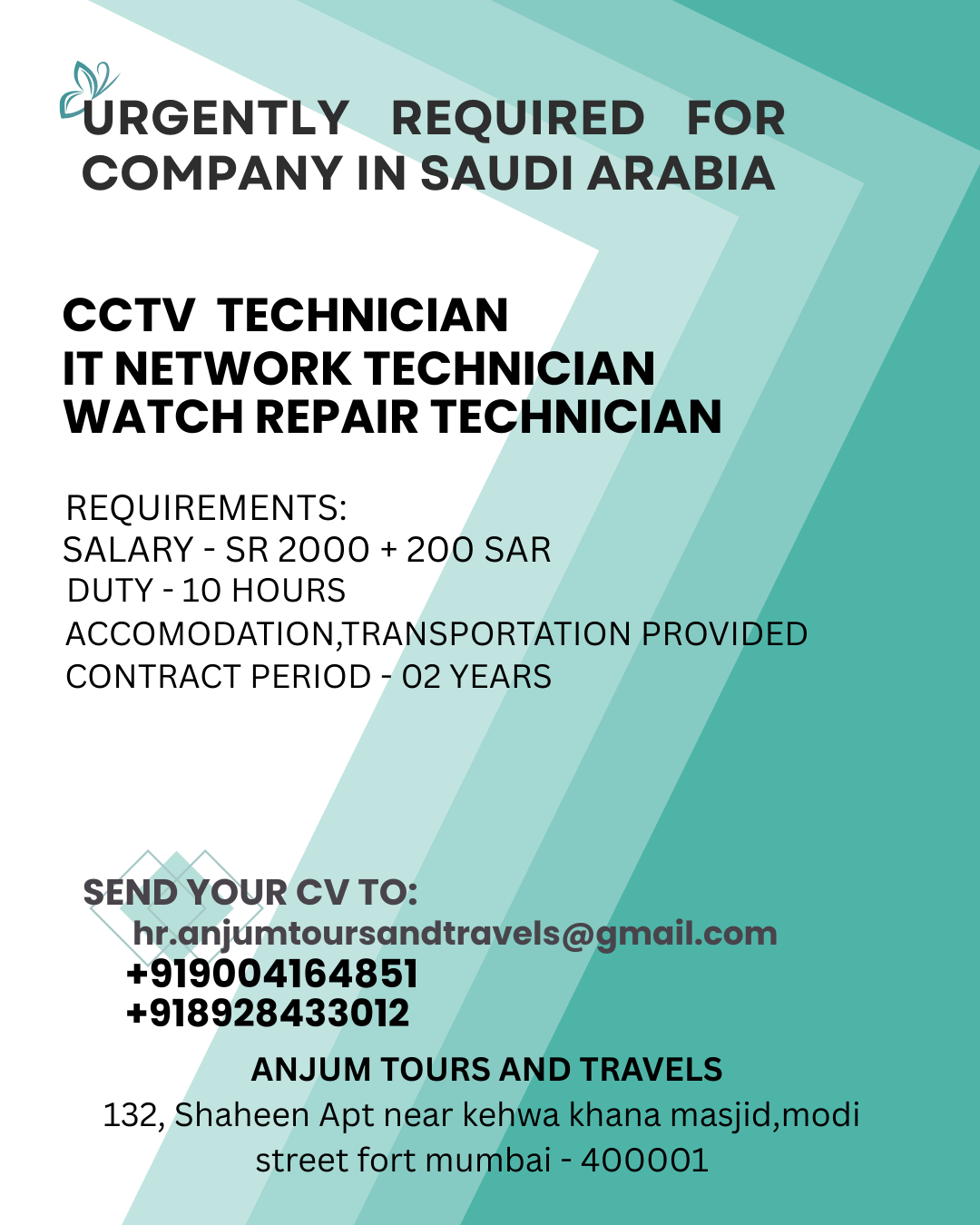 hiring for saudi arabia