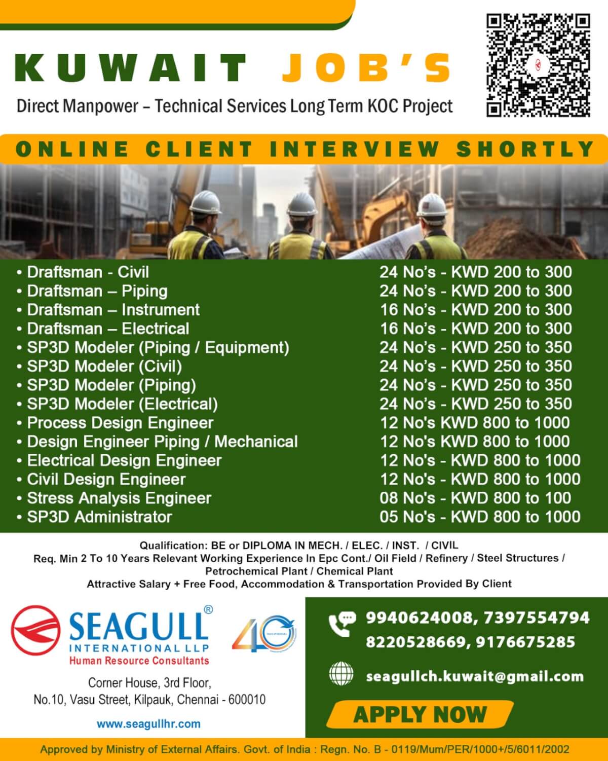 REQUIREMENT FOR OIL & GAS PROJECT AT KUWAIT